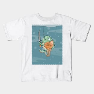 Fish with a knife Kids T-Shirt